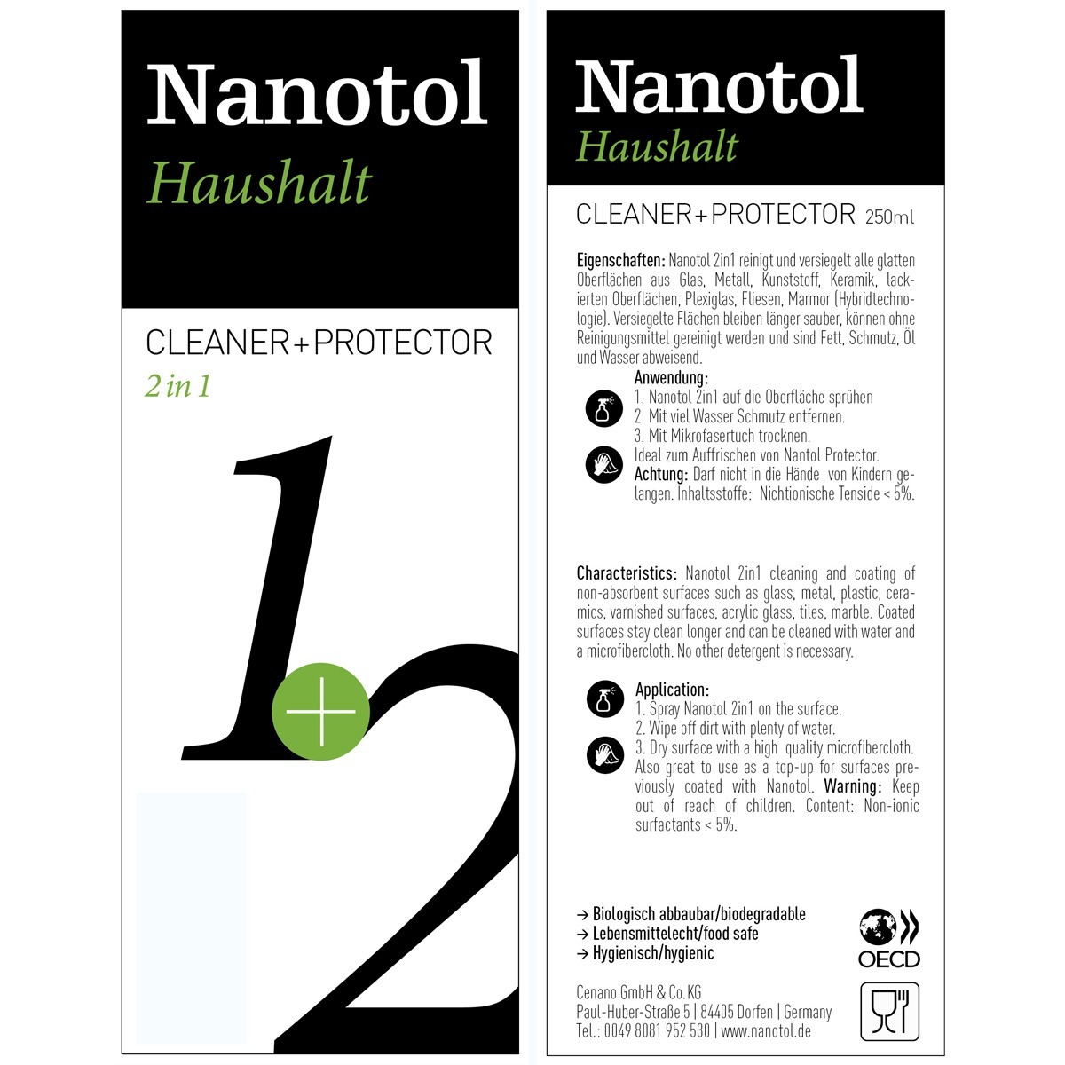 Etikett von Nanotol Haushalt 2in1